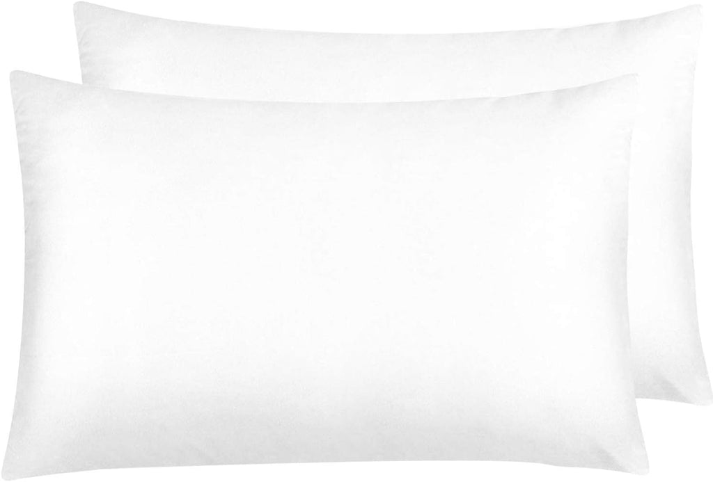 Ntbay Zippered Satin Pillow Cases for Hair and Skin, Luxury Queen Hidden Zipper Pillowcases Set of 2, 20x30 Inches, Pure White 30 Inches Wh…