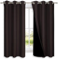 Nicetown Complete 100% Blackout Curtains, Thermal Insulated & Energy Efficiency Window Draperies with Black Liner, Noise Reducing Short Cur…