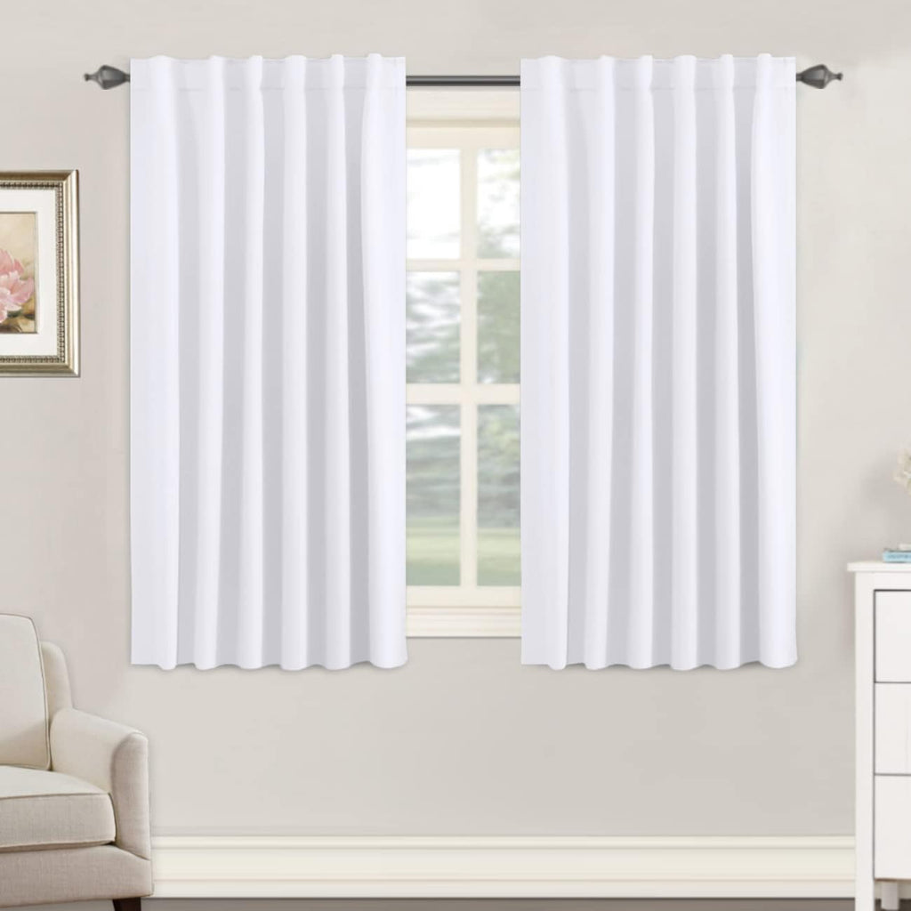 H.VERSAILTEX White Curtains Thermal Insulated Window Treatment Panels Room Darkening Privacy Assured Drapes for Living Room Bac…
