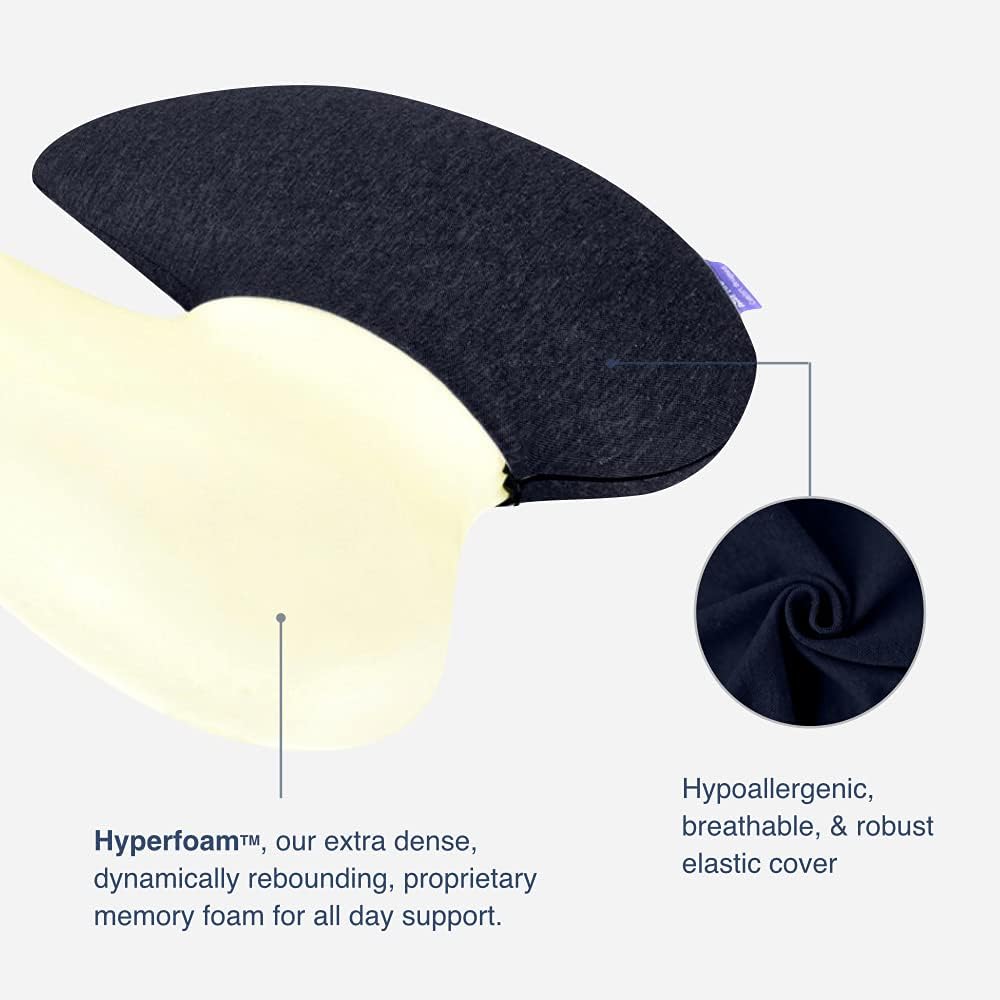 Cushionlab C CUSHION LAB Extra Dense Lumbar Pillow - Patented Ergonomic Multi-Region Firm Back Support for Lower Back - Lumbar Support Cush…
