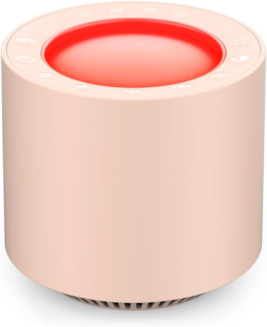 PureNurt Dimmable Nursery Night Light: Red Light relaxation Sleep Sound Machine with 38 Soothing Sounds & Calming Womb Soother…