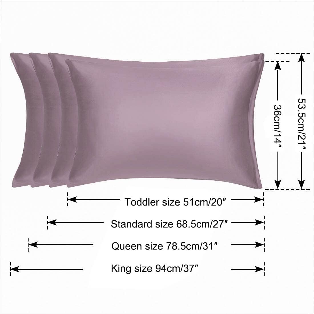 uxcell Travel Satin Pillowcase with Zipper, Super Soft and Luxury, Silky Pillow Cases Covers Set of 2, 14"x20", Mauve