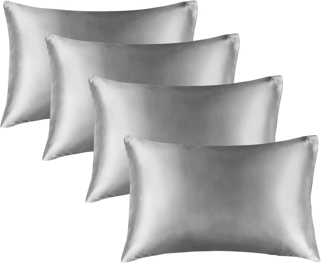 Bedelite Satin Pillowcase for Hair and Skin, Super Soft Similar to Silk Pillow Cases 4 Pack with Envelope Closure, Cooling Pillowcases for…