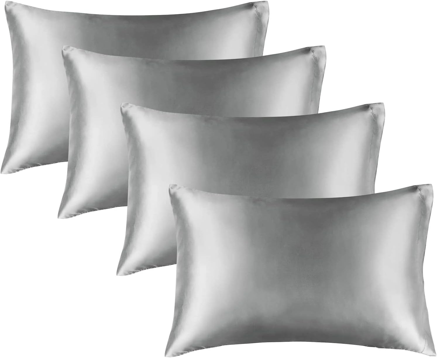 Bedelite Satin Pillowcase for Hair and Skin, Super Soft Similar to Silk Pillow Cases 4 Pack with Envelope Closure, Cooling Pillowcases for…