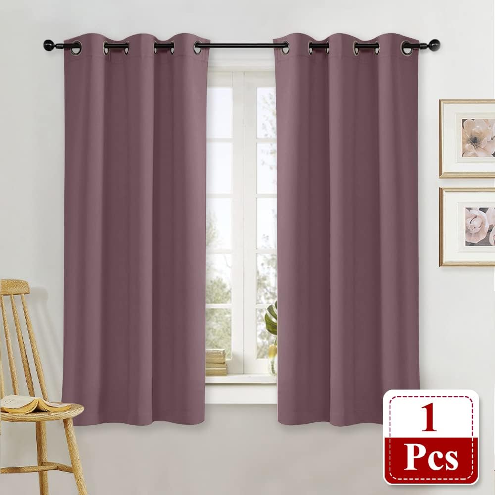 NICETOWN Kitchen Blackout Window Curtain Panel, Dry Rose, 1 Panel, 42 by 63 inches Long, Home Fashion Thermal Insulated Solid Grommet…