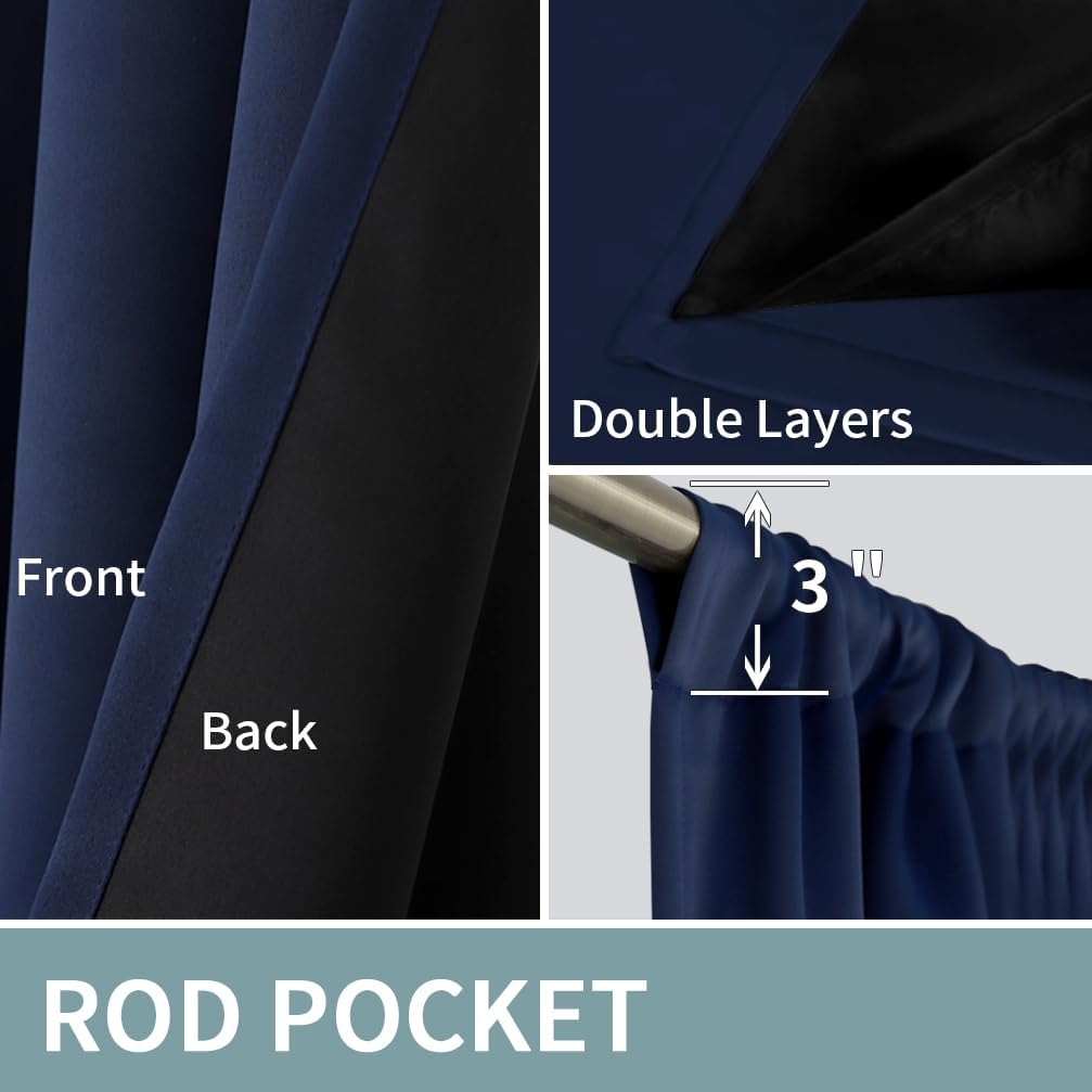 BGment Blackout Curtains for Bedroom 84 Inch Length, Full Room Darkening Thermal Insulated Soundproof Rod Pocket Living Room Window…