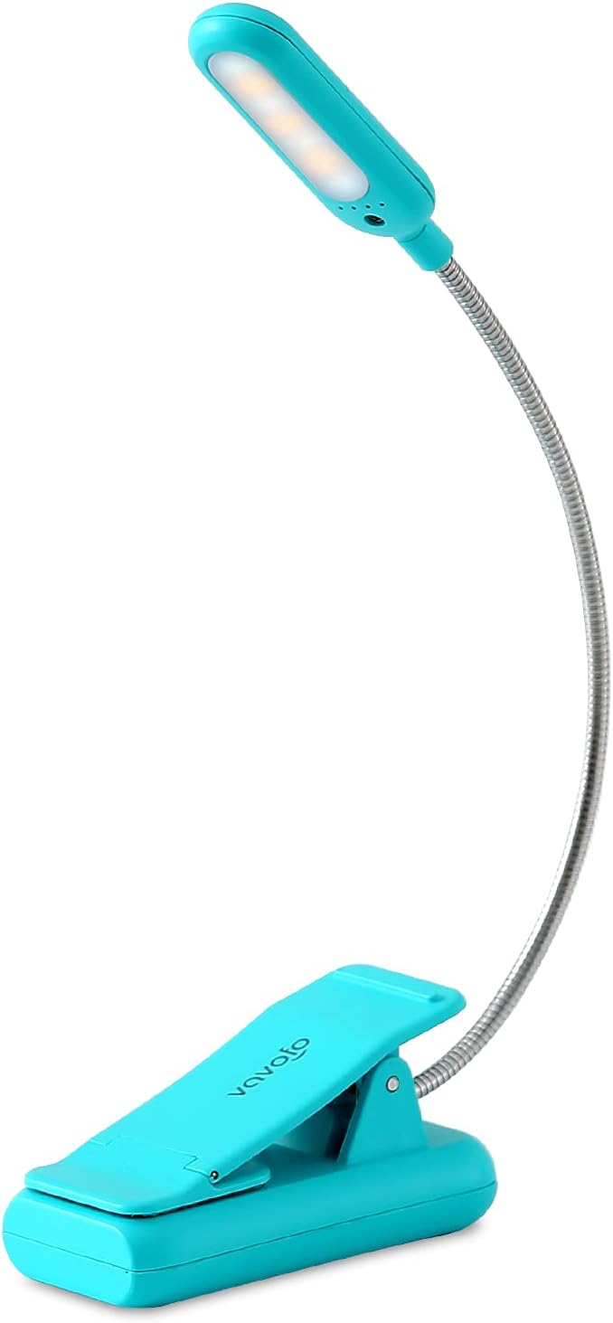 Vavofo Clip On Book Light for Bed Kids, 7 LED Reading Light with 9-Level Warm Cool White Daylight, Eye comfort Lamp with Power Indicator…