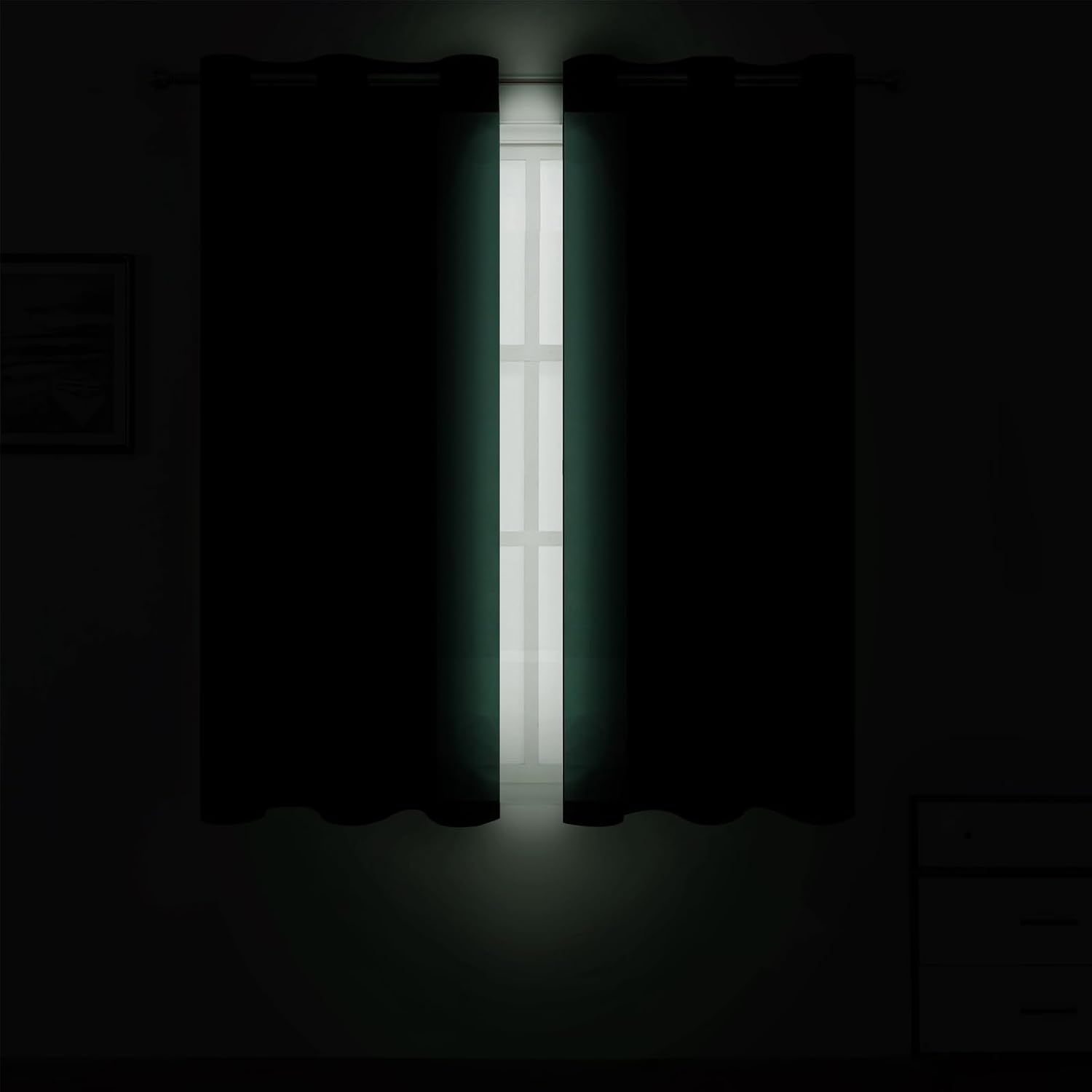 Lemomo Blackout Curtains 66 x 54 Inch Long Dark Green Curtains Set of 2 Panels Room Darkening Curtains for Bedroom and Living Room 54 Inch…