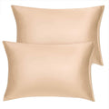 uxcell Standard Satin Pillowcase with Zipper, Super Soft and Luxury, Silky Pillow Cases Covers Set of 2, 21"x27", Champagne