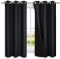 Nicetown Complete 100% Blackout Curtain Set, Thermal Insulated & Energy Efficiency Window Draperies with Black Liner, Noise Reducing Short…