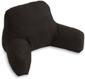 Greendale Home Fashions Cotton Duck Bed Rest Reading Pillow with Arms, Coal