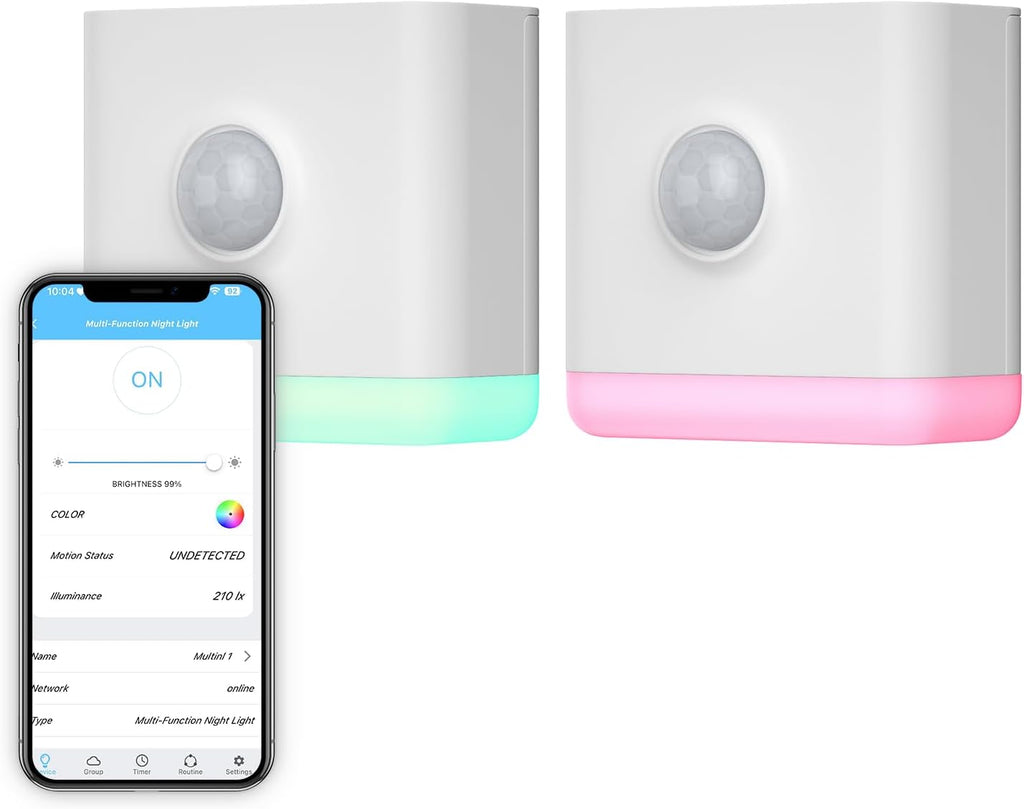 THIRDREALITY Multi-Function Night Light 2 Pack, Zigbee Repeater, 3-in-1 Combines a Motion Sensor, a Illumination Sensor and RGB Color…