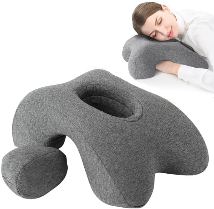 Fcare Desk Pillow for Napping, Travel Neck Pillow Memory Foam Wedge for Sleeping, Slow Rebound Back Pillow (Slightly Hard) for Slender Ladi…