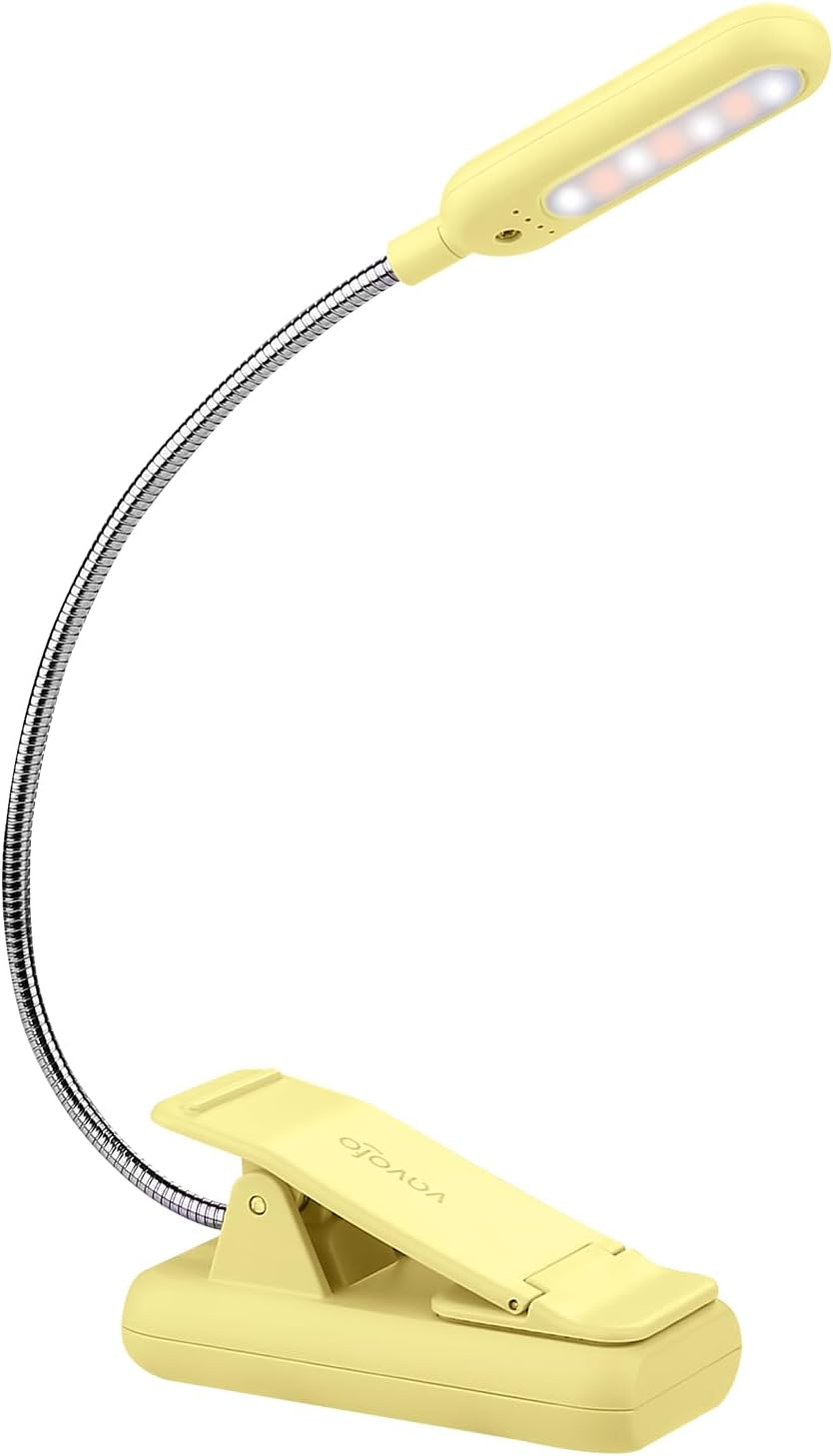 Vavofo Rechargeable Book Light for Reading in Bed Kids, 7 LED Reading Light with 9-Level Warm Cool White Daylight, Eye comfort Lamp with…