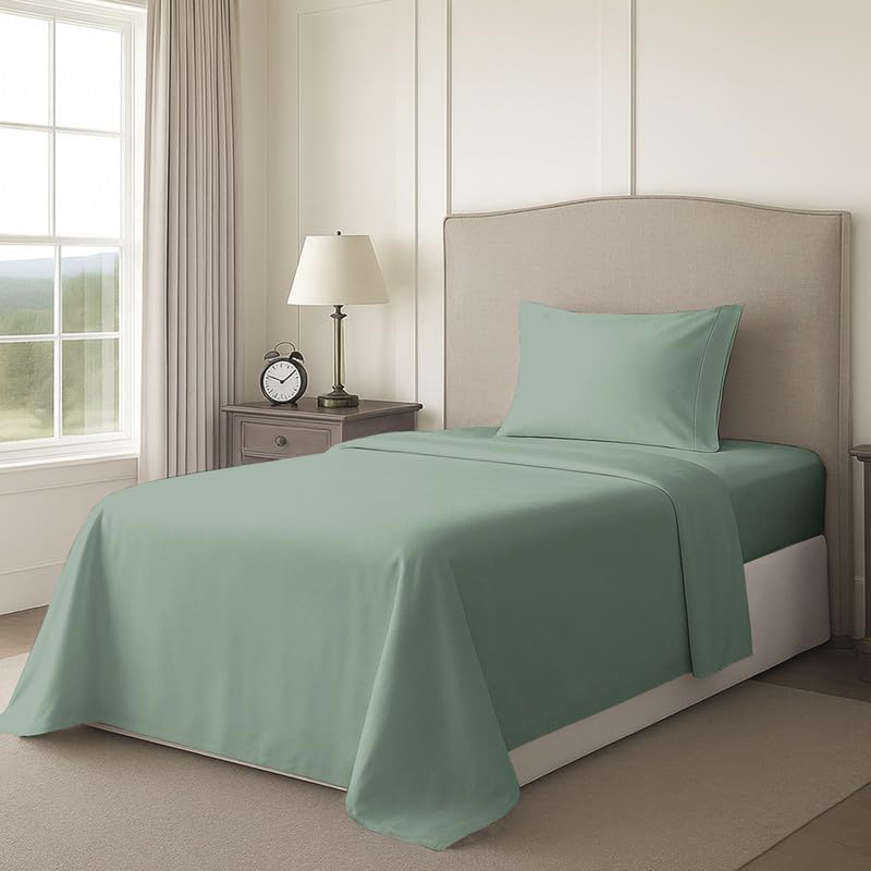 Pizuna Twin Sheet Set 100% Luxury Cotton 800 Thread Count Soft Sateen Weave Breathable Hotel Quality Cooling Bed Sheets Twin Size Bedding S…