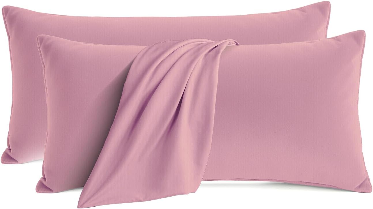 QJFabricCO Q&J Fabric Co. Bedding Pillow Cases King Size Set of 2 –Wrinkle, Fade Resistant, Soft Brushed Microfiber Pillow Cover–Envelope Pil…