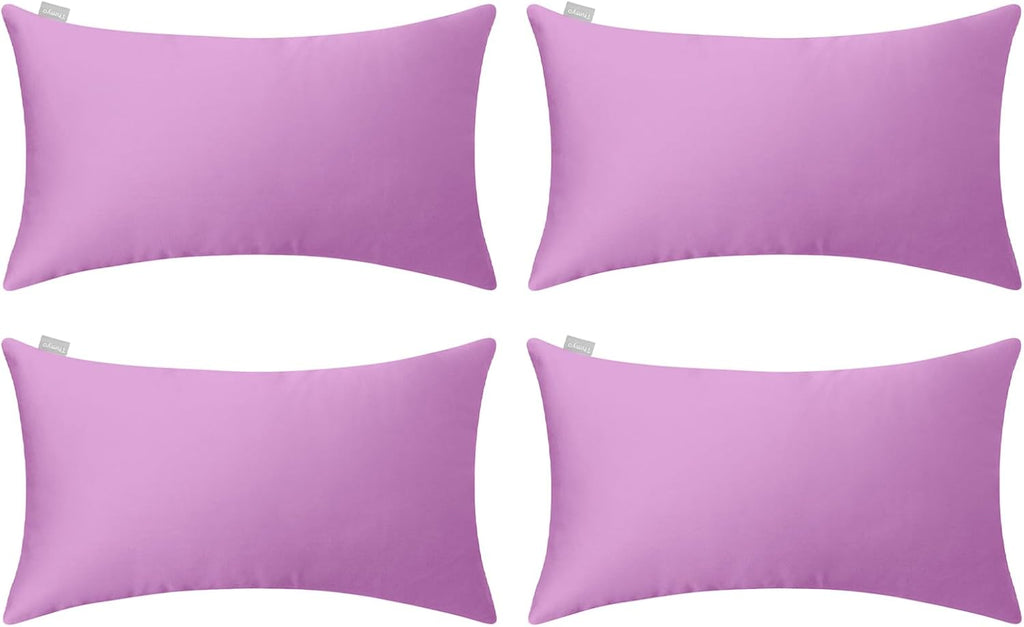 Thmyo 4-Pack 100% Cotton Lumbar Comfortable Solid Decorative Throw Pillow Case Rectangle Cushion Cover Pillowcase Sublimation DIY Throw Pil…