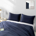 NookZuzu 2 Pack Microfiber Zipper Pillowcases, Soft Comfortable Not Shrink Navy Blue Pillow Case, Standard Pillow Cases Set of 2 (20x26 Inc…