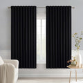Miulee Black Back Tab Blackout Curtains 54 Inch Length 2 Panels Set for Living Room Bedroom Privacy, Halloween Rod Pocket/Pinch Pleat Therm…