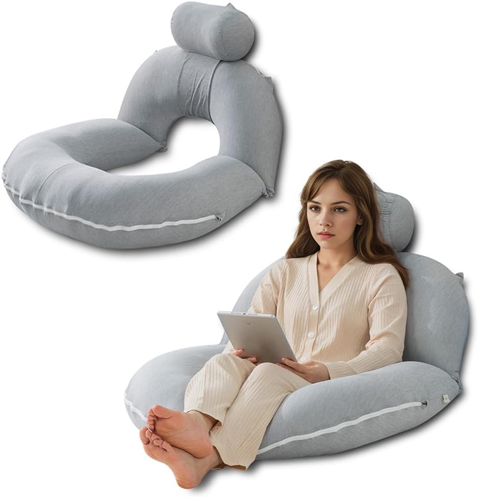 Insen Reading Pillow, Back Pillow for Sitting in Bed for Reading, Nurse & Relax, Reading Pillow for Adults, Moms & Kids, Sit Up Pillow for…