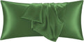QJFabricCO Q&J Fabric Co. 1 Pack Satin Pillowcase Silk Like Pillow Case 20x54 inch Sage Green Cooling Pillow Case with Envelope Closure for…