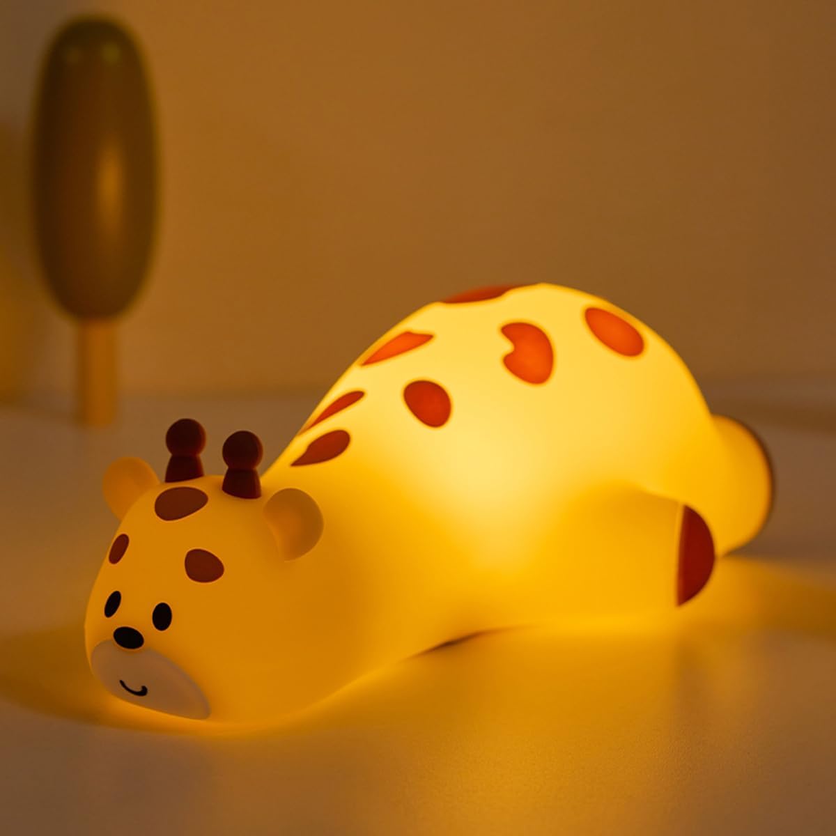 DREAMING MY DREAM Cute Giraffe Night Light for Kids,3 Levels Dimmable Bedside Touch Lamp Rechargeable Squishy Nursery lightwith 30min…
