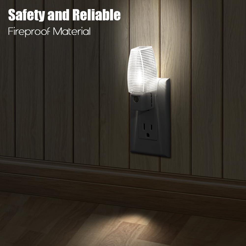 Emotionlite Plug in Night Light, Neutral White LED Nightlight, Dusk to Dawn Sensor, Kids, Nursery, Bedroom, Bathroom, Hallway, Stairs…