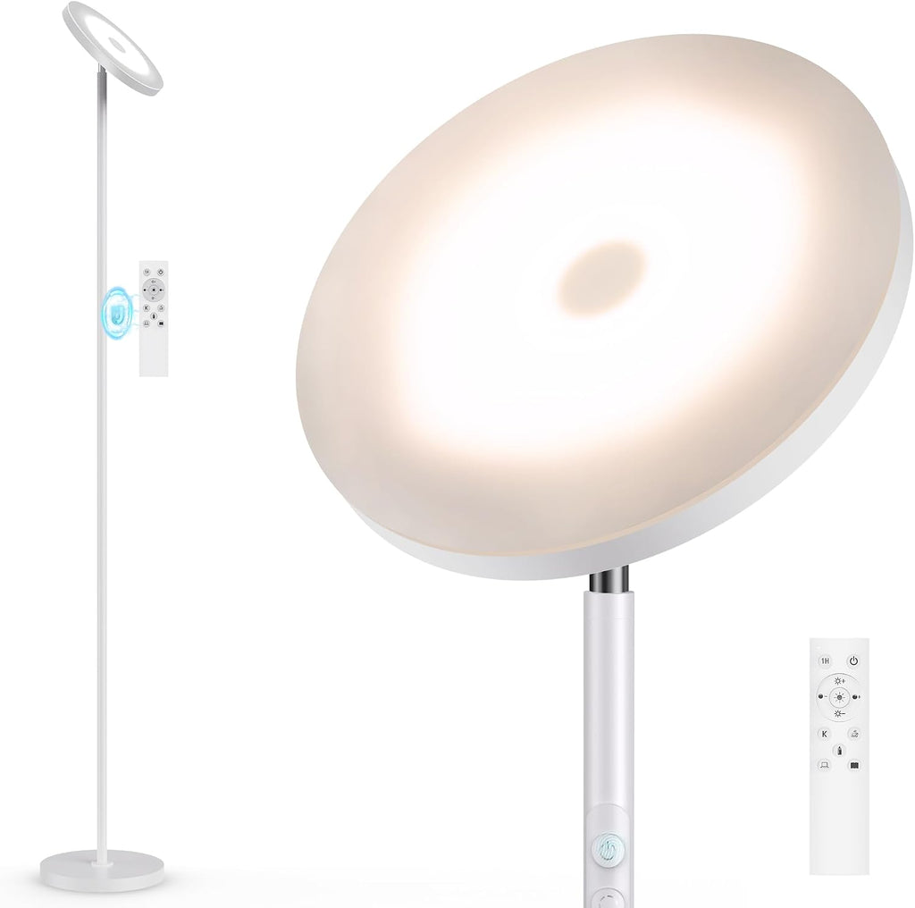 Floor Lamp, Bright 36W 3500LM Standing Lamp with Remote, 2700K Soft White to 6500K Cool White Adjustable, Touch Control Dimmable Torchiere…