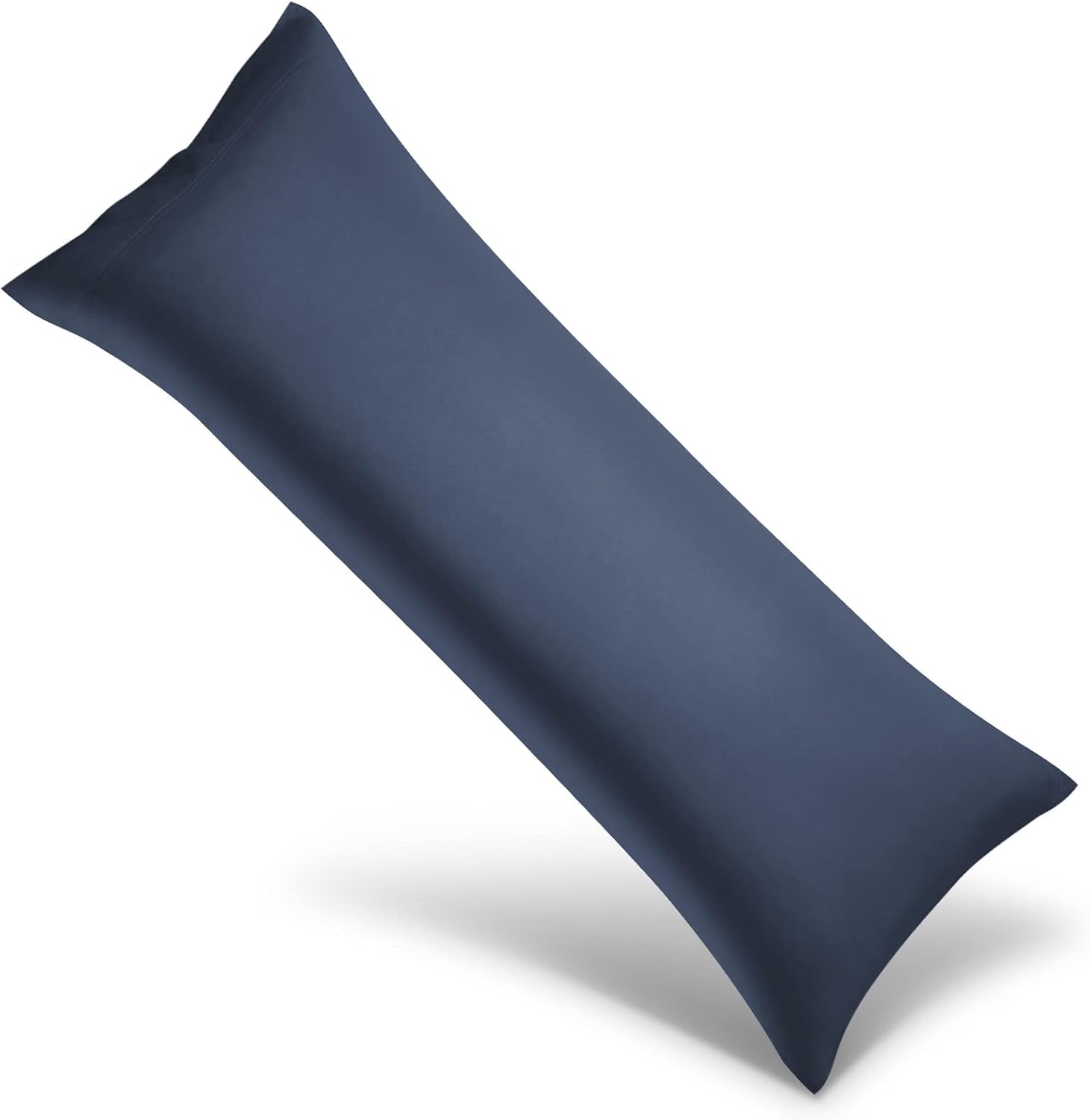 WishSmile Body Cooling Pillowcase Long Pillow Case Breathable Cool Silky Soft Rayon Derived from Bamboo Fabric, Hair and Skin Friendly, Navy…