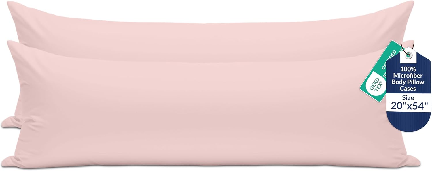 Royalelinens ROYALE LINENS Body Pillow Cover - Double Brushed 1800 Microfiber - 20"x54" with Hidden Zipper Closure - Wrinkle & Fade Resista…