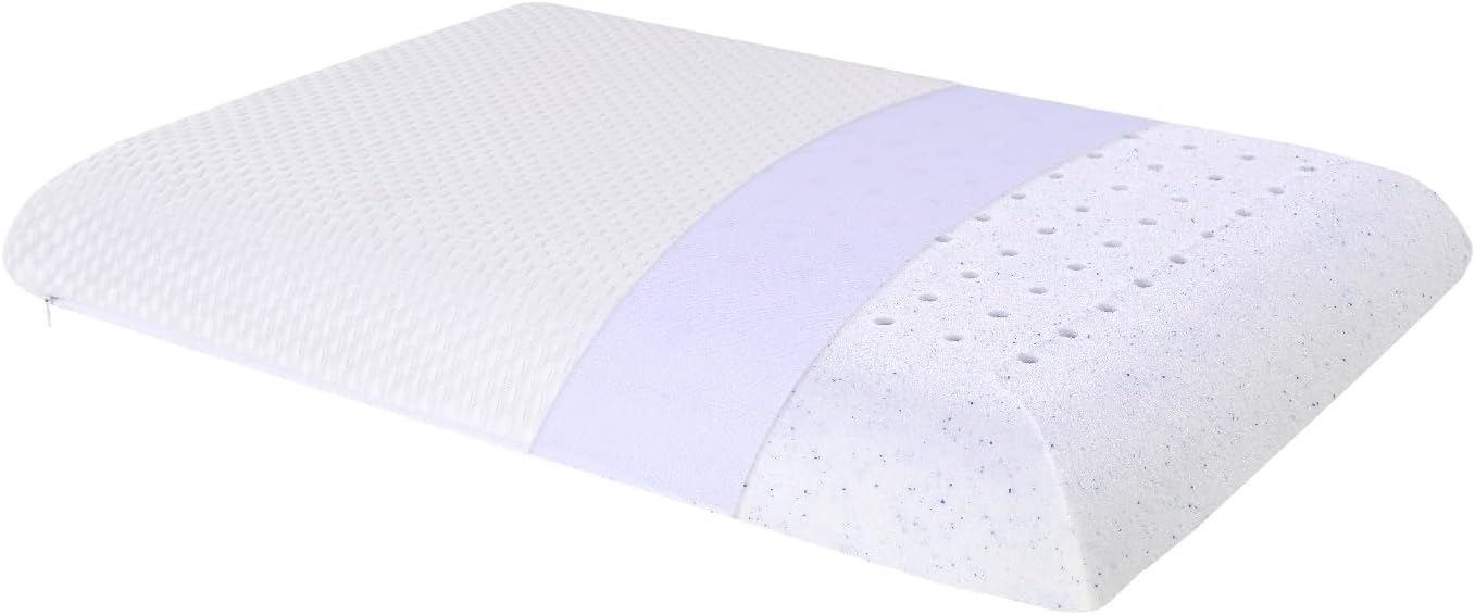 Suqiome SUQ I OME Sleeper - Cooling Gel Thin Flat Memory Foam Pillow for Bed Sleeping, Low Profile, Ultra Thin Flat Pillow for Stomach…