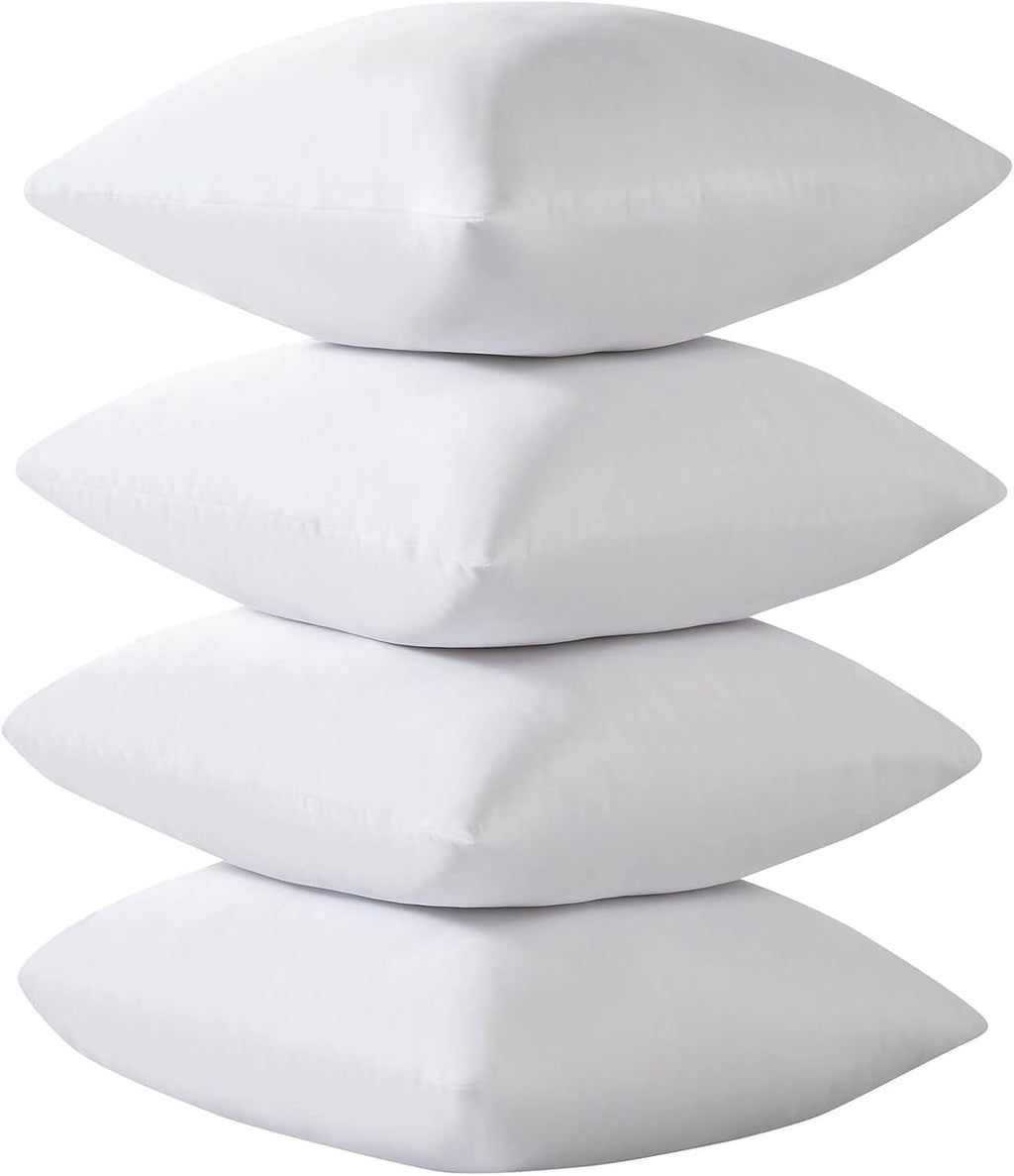 Kingnex 4 Pack Feather Proof Pillow Protectors 16x16 Waterproof Pillow Covers for Square Throw Pillow 16x16 4 Pack White