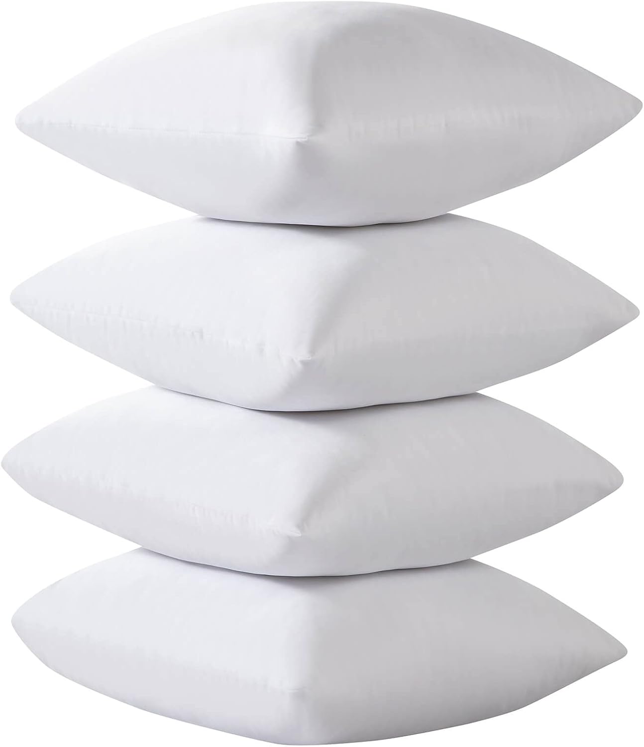 Kingnex 4 Pack Feather Proof Pillow Protectors 16x16 Waterproof Pillow Covers for Square Throw Pillow 16x16 4 Pack White