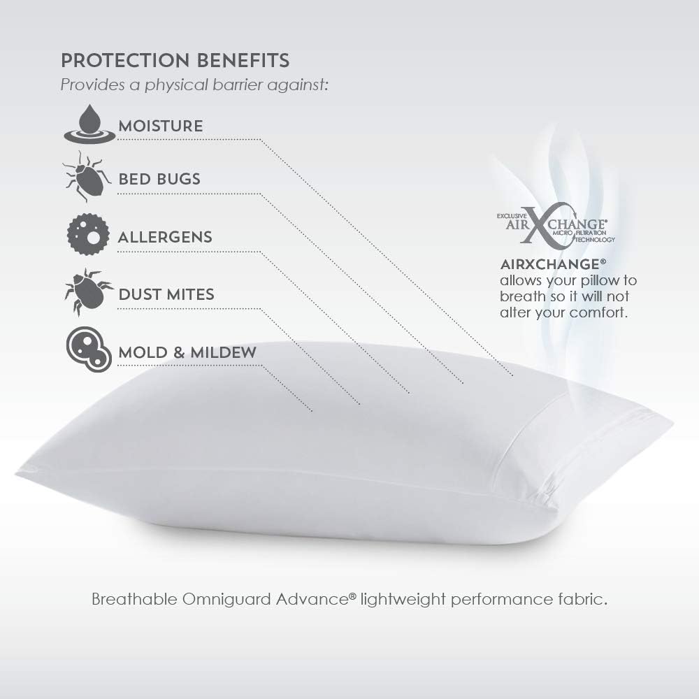 PureCare Cooling Pillow Protector Featuring allergen & Moisture Protection, Standard (FRIOPP501)