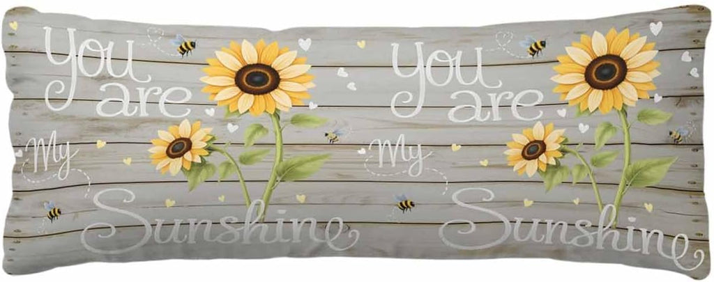 Rgaienmelw You Are My Sunshine Body Throw Pillow Covers 20x54 Inches, Rectangle Decorative Pillowcase with Zipper, Yellow Sunflowers C…