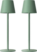 Kakanuo Cordless Table Lamp Rechargeable Green - KK 2 Pack 5000mAH Battery Operated Lamp for Dining Table, 3 Color Stepless Dimming…