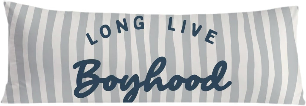 Long Live Boyhood 20x54 Body Pillow Cover for Boys Room Nursery, Boy Nursery Decor, Kids Playroom Decor, Trendy Retro Blue Boyhood…