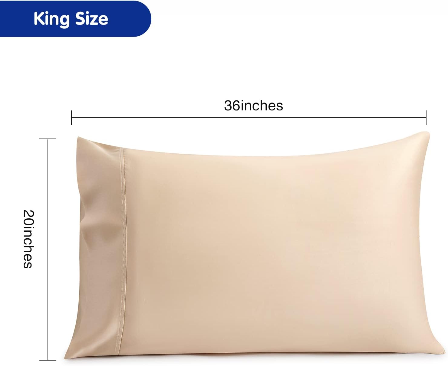 Stnomyhome Eucalyptus Tencel Cooling Pillowcase 2 Pack King Champagne | Moisture Wicking for Night Sweats | 3X Faster Drying | Oeko-TEX Cer…