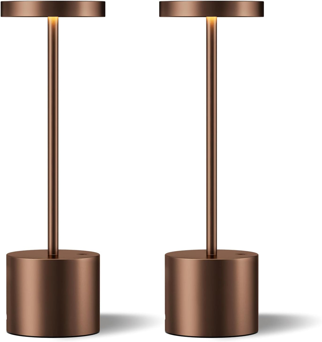 Kakanuo Brown Cordless Lamp Set, Rechargeable Lamp, 3 Color Temperature, LED Outdoor Wireless Lamps, Battery Operated Lamps, Stepless…