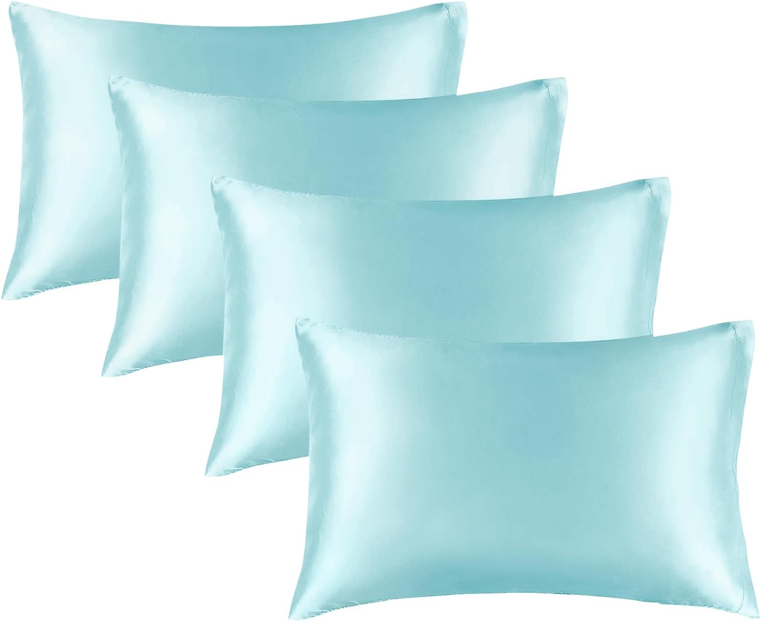 Bedelite Satin Pillowcase for Hair and Skin, Super Soft Similar to Silk Pillow Cases 4 Pack with Envelope Closure, Cooling Pillowcases for…