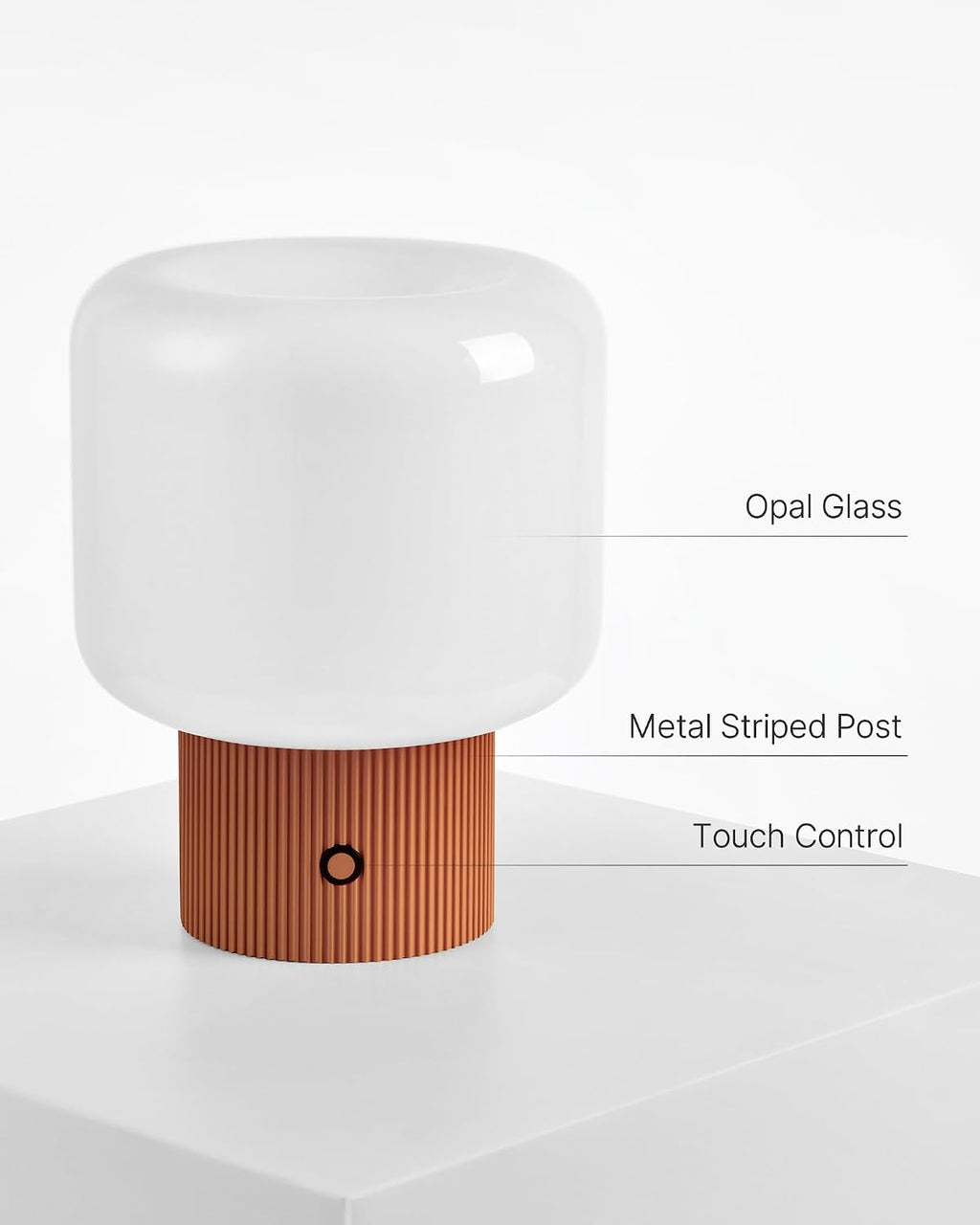 MAGCHARM Halo Mushroom Lamp, 5W Cute Cordless Rechargeable Table Lamp with Glass Shade, 3-Color Dimmable Small Retro Touch Bedside Lamp…