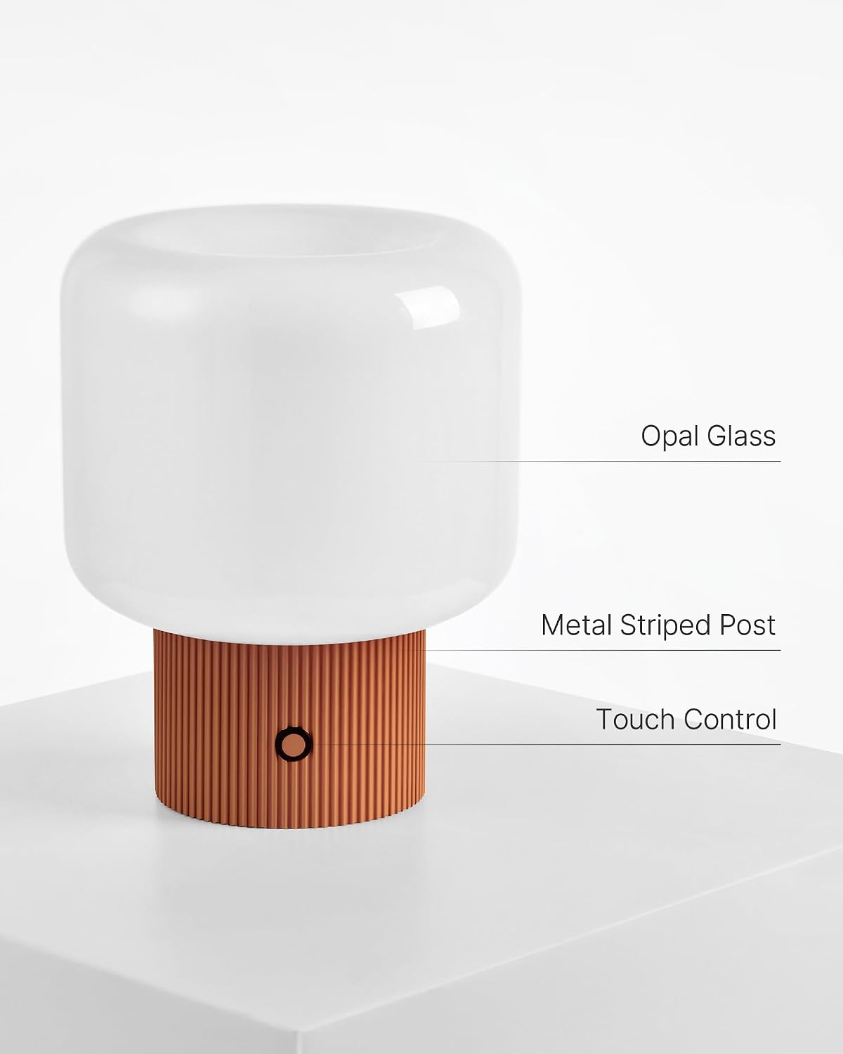 MAGCHARM Halo Mushroom Lamp, 5W Cute Cordless Rechargeable Table Lamp with Glass Shade, 3-Color Dimmable Small Retro Touch Bedside Lamp…