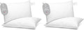 Digital Decor Set of Two 100% Cotton Hotel Down-Alternative Made in USA Pillows - Three Comfort Levels! (Silver, Standard) (Pack of 2)