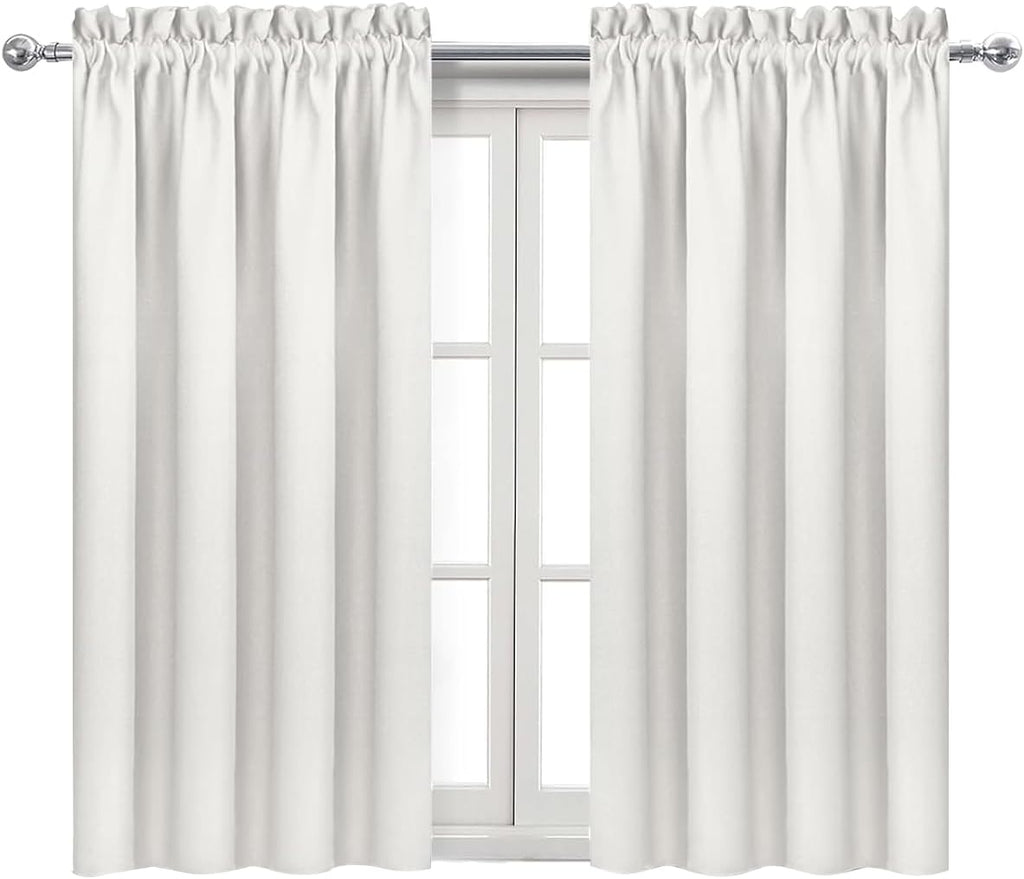 DWCN Blackout Curtains Thermal Insulated, Energy Saving & Noise Reducing Bedroom and Living Room Curtains, Ivory, W 38x L 54 Inch, Set of…