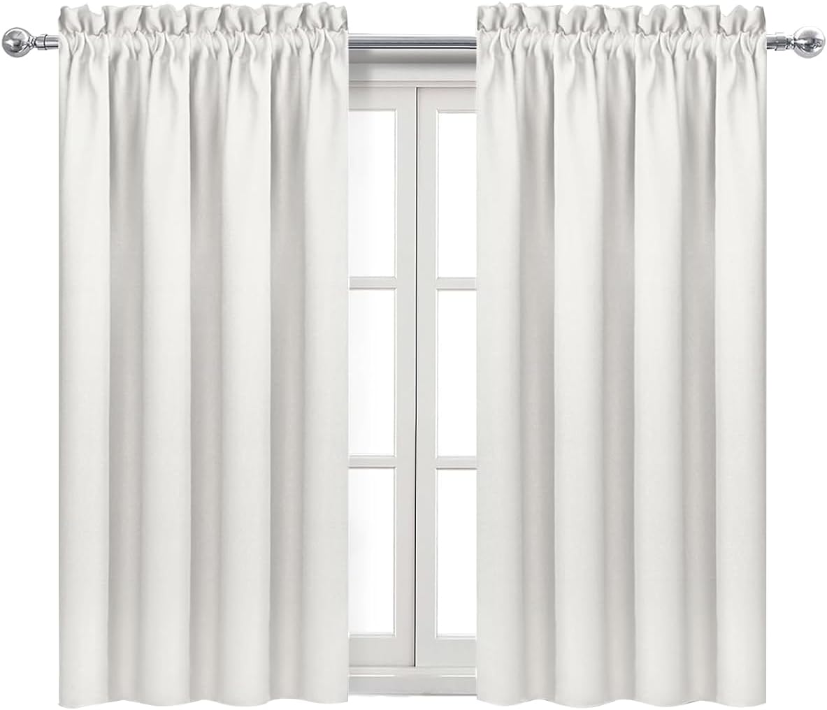 DWCN Blackout Curtains Thermal Insulated, Energy Saving & Noise Reducing Bedroom and Living Room Curtains, Ivory, W 38x L 54 Inch, Set of…