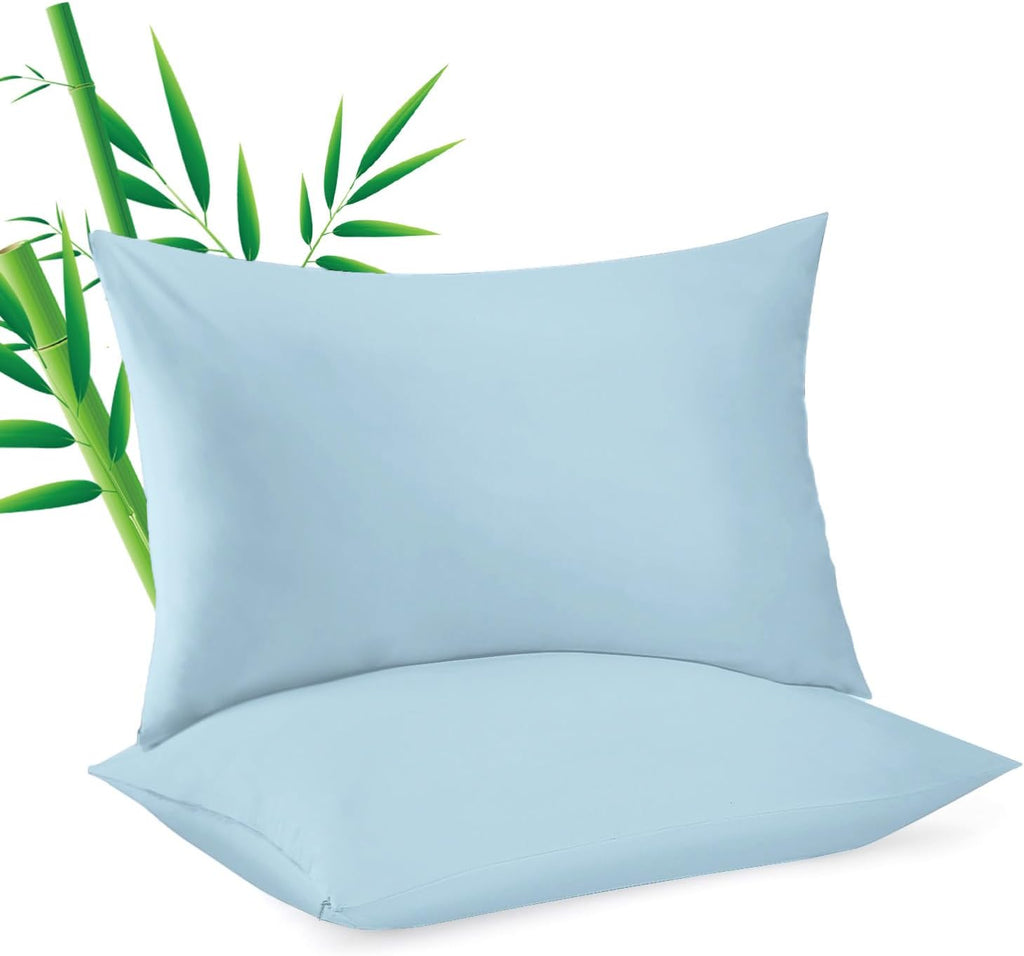 ShunjieHome 4 Pack Bamboo Viscose Pillow Protectors Toddler Size, 400 Thread Count Cooling Zippered Pillowcases for Hot Sleepers & Night Sw…