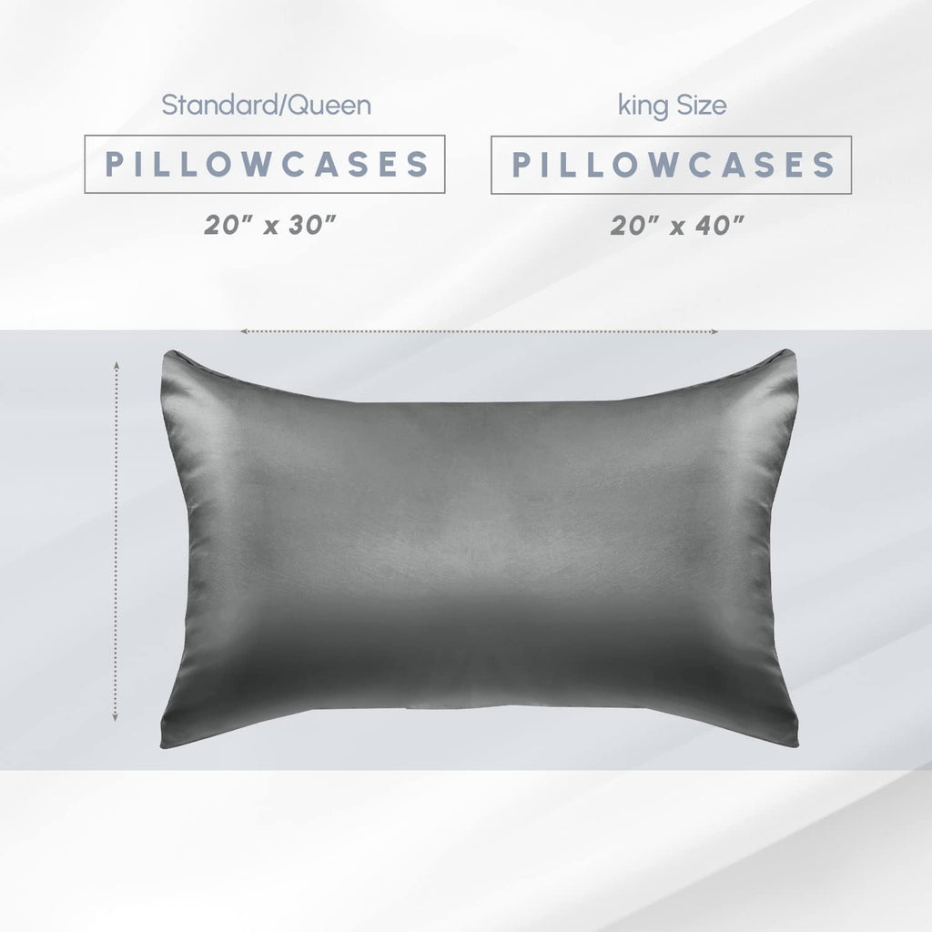 Elegantcomfort Elegant Comfort 6-Pack Standard/Queen Viscose Satin Pillowcase Set with Hidden Zipper Closure, Silky Smooth for Hair and Ski…
