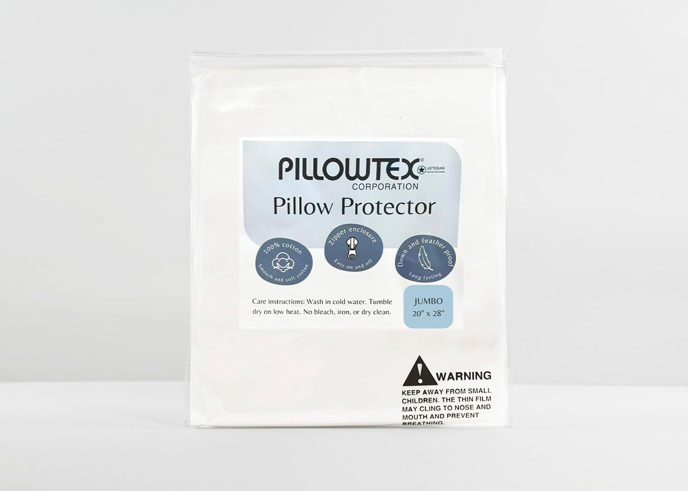 Pillowtex Feather/Down-Proof, 100% Cotton, Pillow Protector - Reduce Pokes with Hypoallergenic, Breathable, Machine Washable, Quiet, Soft C…
