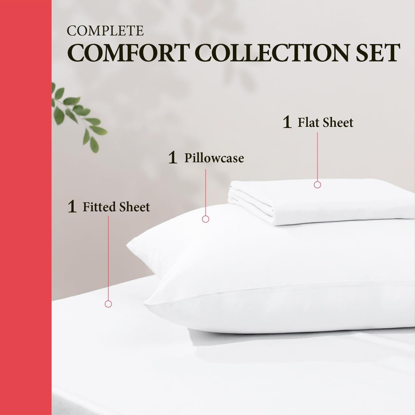 AshtonSheets 100% Egyptian Cotton Twin XL Bed Sheets Set - Luxury 600 Series Refined Collection Sheet for Twin XL Size Bed (3 PC, White), S…
