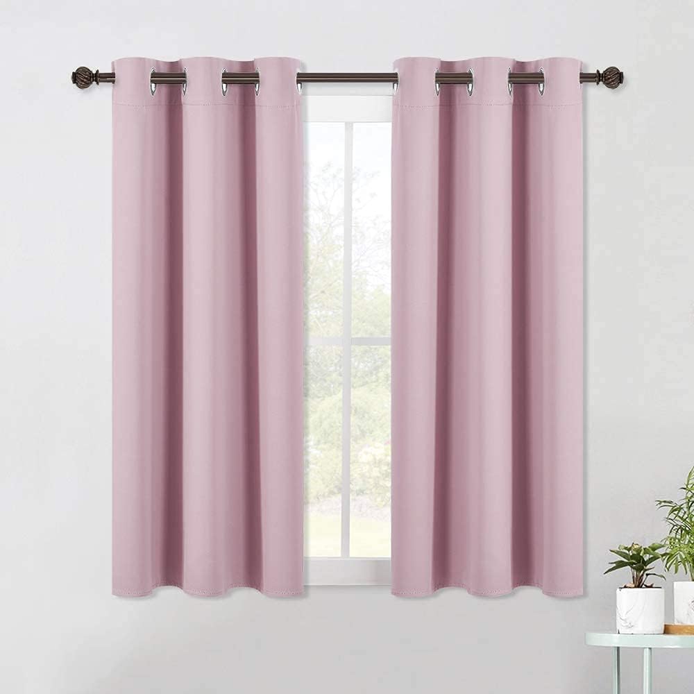 NICETOWN Blackout Draperies Curtains for Girls Room, Nursery Essential Thermal Insulated Grommet Top Blackout Panels (Baby Pink=Lavender…